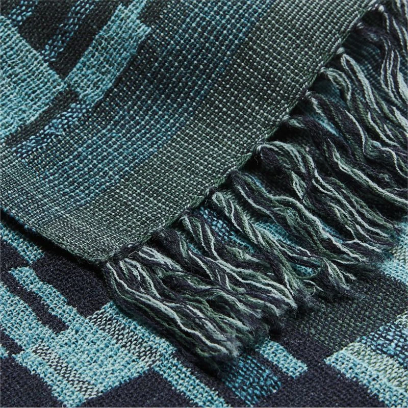 Bode Blue And Green Plaid Throw Blanket 6 Bode Blue And Green Plaid Throw Blanket - Image 4
