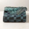 Bode Blue And Green Plaid Throw Blanket -Cb2 BodePlaidThrowSHF23