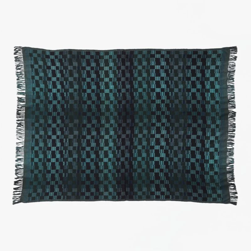 Bode Blue And Green Plaid Throw Blanket 4 Bode Blue And Green Plaid Throw Blanket - Image 2