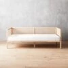 Boho White Linen And Natural Rattan Daybed Twin -Cb2 BohoDaybedNtrlWPearlCoverSHS18 1x1