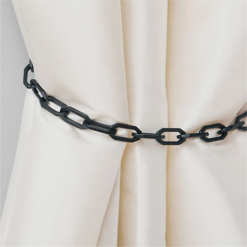 Bolt Matte Black Chain Curtain Tieback 4 Bolt Matte Black Chain Curtain Tieback - Image 2
