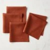 Bolt Ginger Orange Linen Napkin Set Of 4 -Cb2 BoltGingerLnnNapkinsS4SHS22