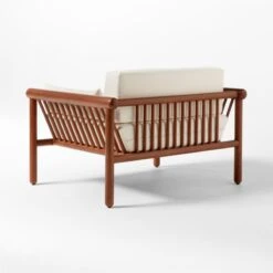 Bonelli Teak Outdoor Lounge Chair With Ivory Sunbrella® Cushions -Cb2 BonelliLoungeChair3QBSSS23