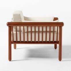 Bonelli Teak Outdoor Lounge Chair With Ivory Sunbrella® Cushions -Cb2 BonelliLoungeChairSDSSS23