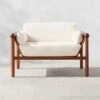 Bonelli Teak Outdoor Lounge Chair With Ivory Sunbrella® Cushions -Cb2 BonelliLoungeChairSHS23