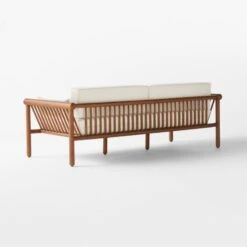 Bonelli Teak Outdoor Sofa With Ivory Sunbrella® Cushions -Cb2 BonelliSofa3QBSSS23