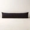 Black Boucle Throw Pillow With Down-Alternative Insert 48''x12''