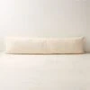 Ivory White Boucle Throw Pillow With Down-Alternative Insert 48''x12'' -Cb2 BoucleIvDnAltPillow48x12SHF23
