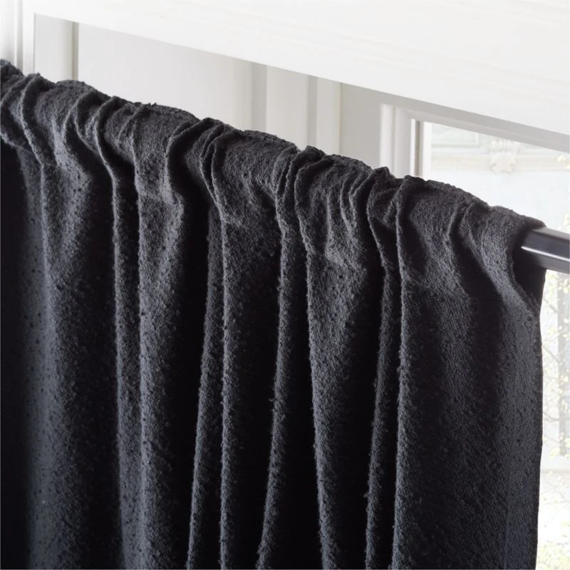 Black Boucle Window Curtain Panel 48''x84'' 5 Black Boucle Window Curtain Panel 48''x84'' - Image 3