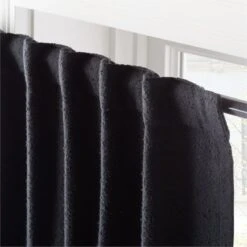 Black Boucle Window Curtain Panel 48''x84'' 10 Black Boucle Window Curtain Panel 48''x84'' -Cb2 BoucleIvryNBlkCrtn96PnlAV3SHF23