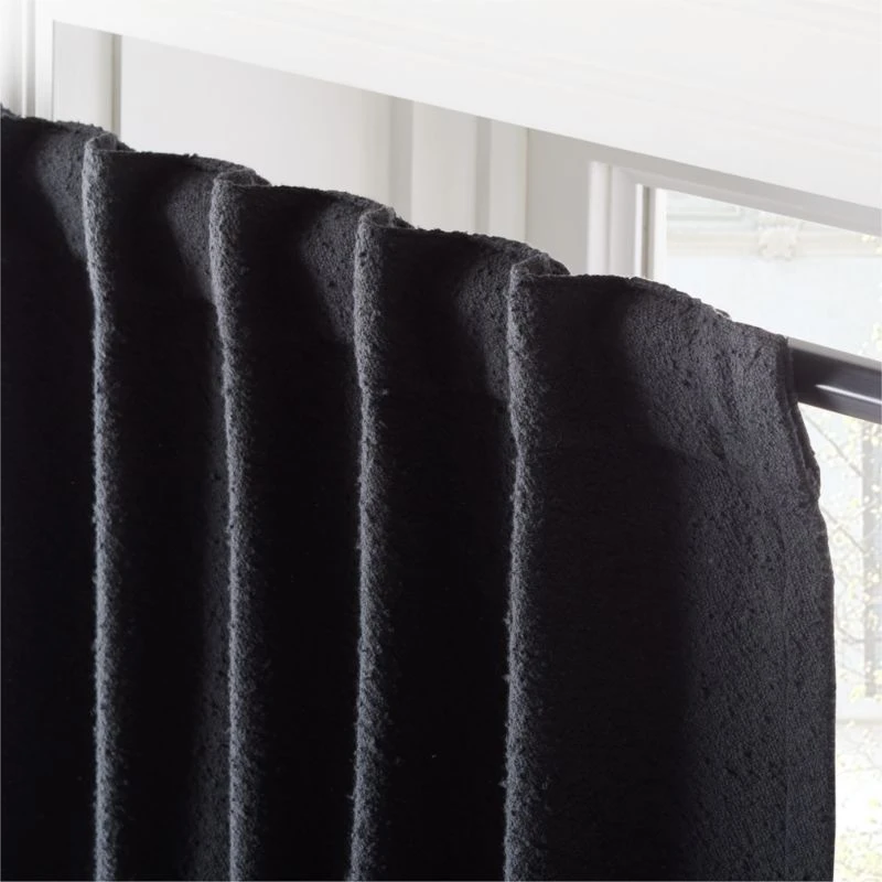 Black Boucle Window Curtain Panel 48''x84'' 6 Black Boucle Window Curtain Panel 48''x84'' - Image 4