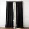 Black Boucle Window Curtain Panel 48''x84'' 2 Black Boucle Window Curtain Panel 48''x84'' -Cb2 BoucleIvryNBlkCrtn96PnlSHF23