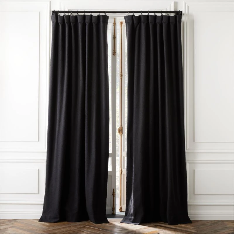Black Boucle Window Curtain Panel 48''x84'' 3 Black Boucle Window Curtain Panel 48''x84''