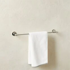 Boule-Inspired Polished Nickel Towel Bar 18" 10 Boule-Inspired Polished Nickel Towel Bar 18" -Cb2 BouleInspPlhdNklTwlBr18inROF21