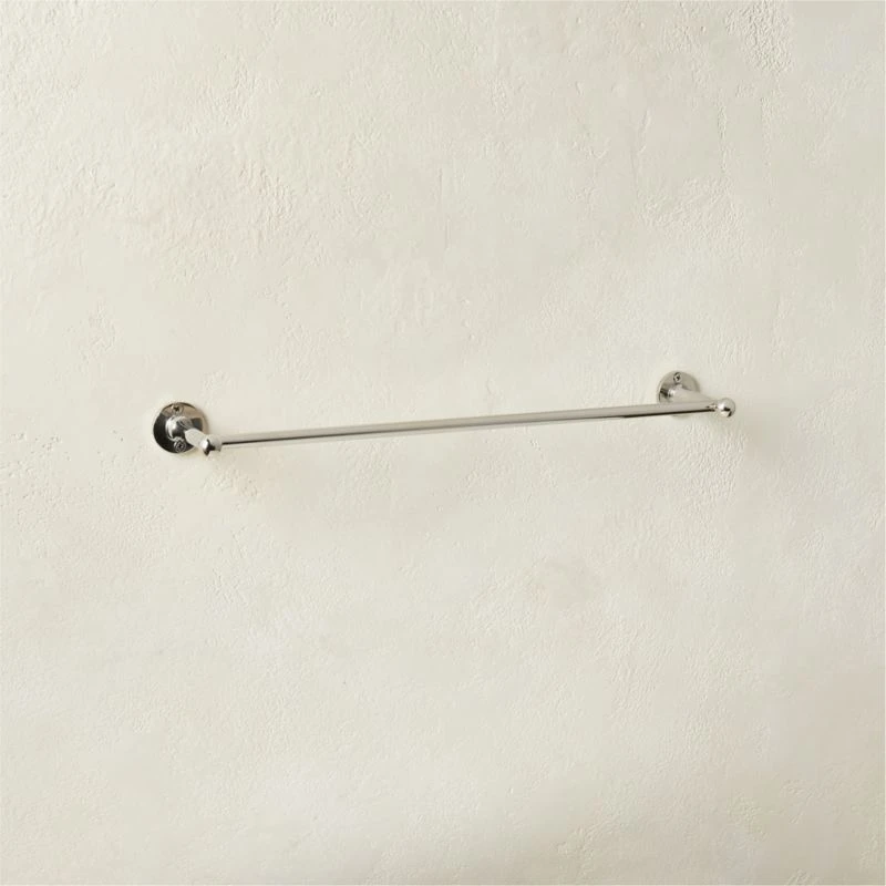 Boule-Inspired Polished Nickel Towel Bar 18" 3 Boule-Inspired Polished Nickel Towel Bar 18"