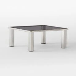 Bovisio Square Smoked Glass Coffee Table -Cb2 BovisioSmkGlssSqCffTbl3QSSF22