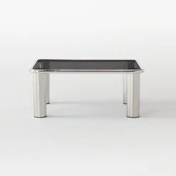 Bovisio Square Smoked Glass Coffee Table -Cb2 BovisioSmkGlssSqCffTblSOSSF22