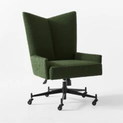 Bowtie Green Boucle Office Chair Model 3002 -Cb2 BowtieMd3002BclOfcChair3QSSF21