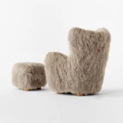 Bozzi Taupe Mongolian Sheepskin Chair And Ottoman Set 13 Bozzi Taupe Mongolian Sheepskin Chair And Ottoman Set -Cb2 BozziDkGyChairNOttoman3QBSSF22