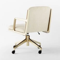 Brecha Ivory Upholstered Office Chair -Cb2 BrechaIvoryChair3QBSSS23