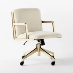 Brecha Ivory Upholstered Office Chair -Cb2 BrechaIvoryChair3QSSS23