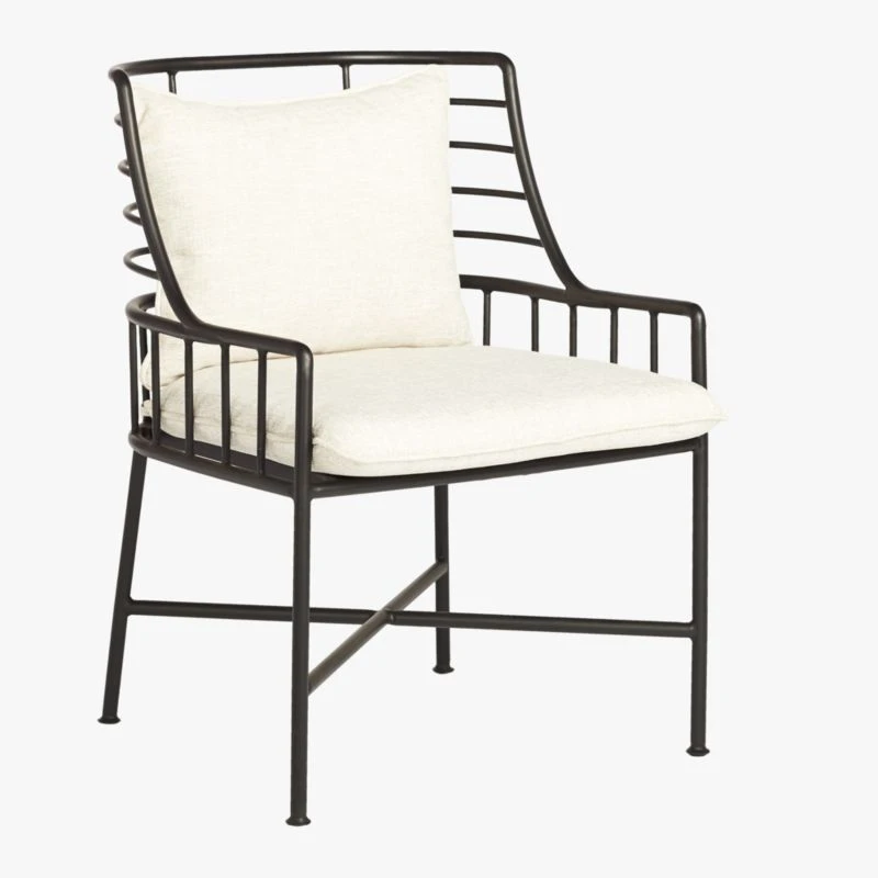 Breton Matte Black Metal Outdoor Dining Chair 5 Breton Matte Black Metal Outdoor Dining Chair - Image 3