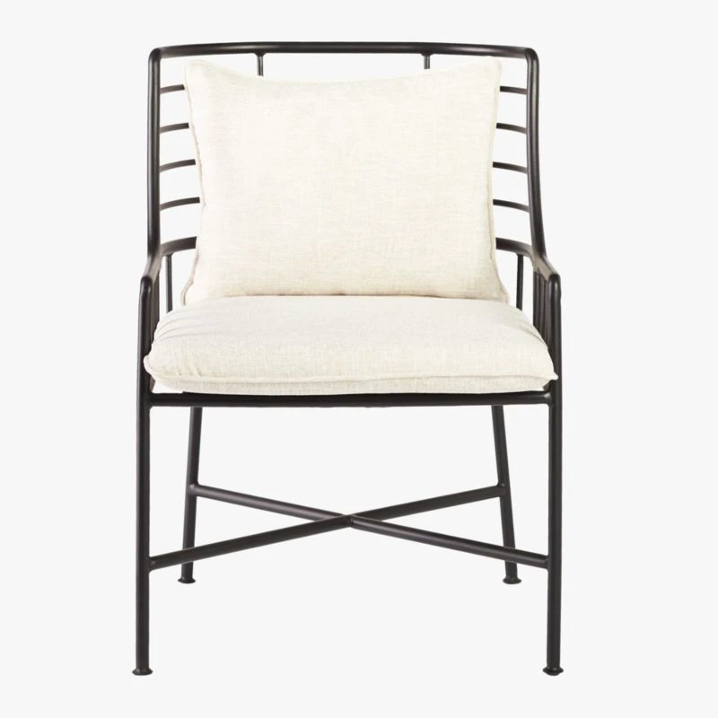 Breton Matte Black Metal Outdoor Dining Chair 4 Breton Matte Black Metal Outdoor Dining Chair - Image 2