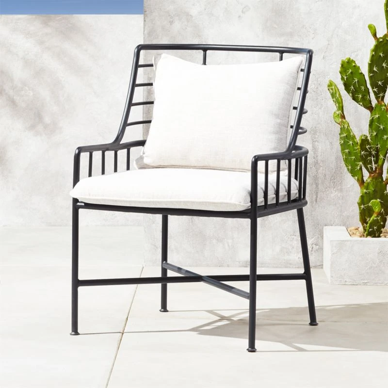 Breton Matte Black Metal Outdoor Dining Chair 3 Breton Matte Black Metal Outdoor Dining Chair