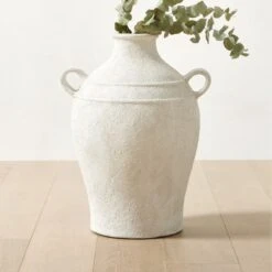 Brise White Jug Vase Tall 9 Brise White Jug Vase Tall -Cb2 BriseSmallWhiteVaseROS23
