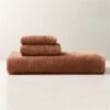 Brooks Ribbed Organic Cotton Dusty Rose Bath Sheet Set -Cb2 BrooksDstyRsOrgCtnBthShtBndSHF23