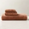 Brooks Ribbed Organic Cotton Dusty Rose Bath Towel Set 1 Brooks Ribbed Organic Cotton Dusty Rose Bath Towel Set -Cb2 BrooksDstyRsOrgCtnBthTwlBndSHF23