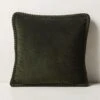 Brye Dark Green Velvet Throw Pillow With Down-Alternative Insert 20'' -Cb2 BryeDkGrnVlvtPillow20inSHS23
