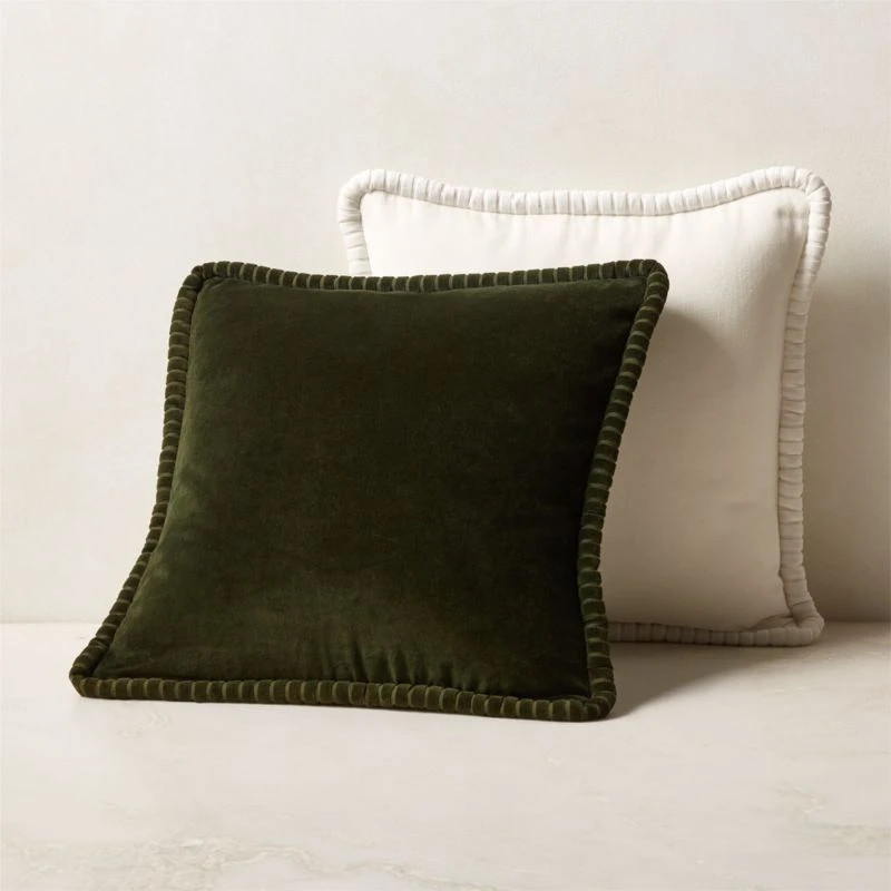 Brye Dark Green Velvet Throw Pillow With Down-Alternative Insert 20'' 5 Brye Dark Green Velvet Throw Pillow With Down-Alternative Insert 20'' - Image 3