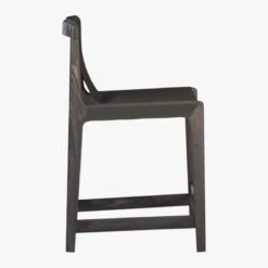 Burano Charcoal Grey Leather Sling Counter Stool Set Of 2 -Cb2 BuranoCntrStoolChrcl24inSDF18