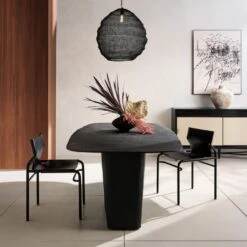 Cusco Textured Black Terracotta Vase -Cb2 CB2FA22 15A V1