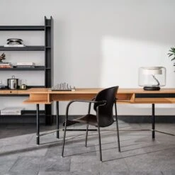 Genova Black Ebonized Oak Bookcase -Cb2 CB2FA22 PR GF 07A hero