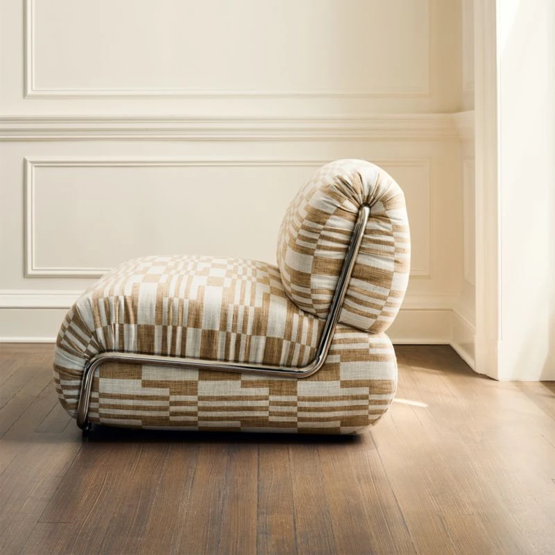 Hada Armless Geometric Patterned Lounge Chair 7 Hada Armless Geometric Patterned Lounge Chair - Image 5