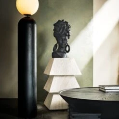 Dome Round Ebonized Oak Wood Coffee Table 16 Dome Round Ebonized Oak Wood Coffee Table -Cb2 CB2FA23 BID 09 V2 RET light