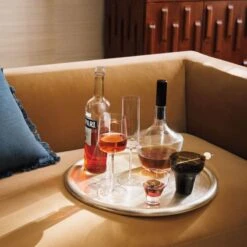 Piero Round Polished Stainless Steel Serving Tray -Cb2 CB2HOL22 11C hero