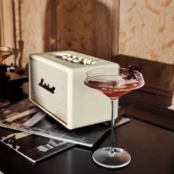 Marshall Acton III White Bluetooth Speaker 8 Marshall Acton III White Bluetooth Speaker -Cb2 CB2HOL22 17A 373 detail