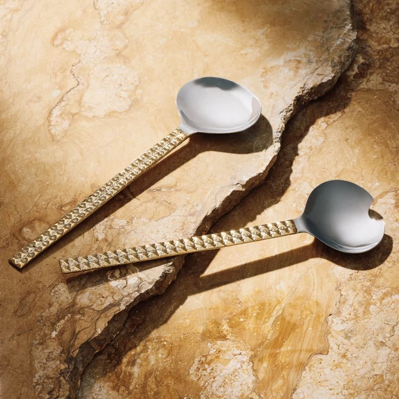 Westwood Brass And Stainless Steel Salad Servers Set Of 2 4 Westwood Brass And Stainless Steel Salad Servers Set Of 2 - Image 2