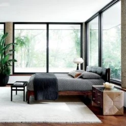 Crillo 2-Drawer Brown Nightstand With Mirror Top -Cb2 CB2SP22 08A V1