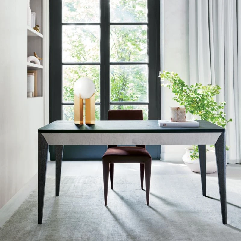 Scuro 2-Drawer Black Oak Wood Desk 4 Scuro 2-Drawer Black Oak Wood Desk - Image 2