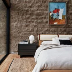 Seacliff 2-Drawer Black Oak Wood Nightstand -Cb2 CB2SP22 LF 5A REP hero