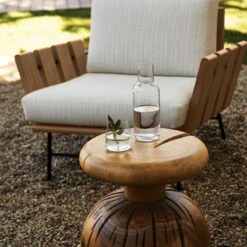 Seahaven Teak Outdoor Lounge Chair With Sand Perennials® Cushions -Cb2 CB2SP22 LF 8A detail1