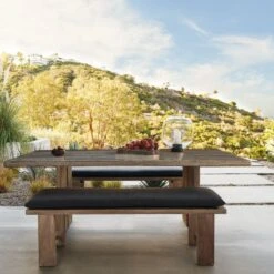 Lupine Teak Outdoor Dining Bench With Sunbrella ® Cushion -Cb2 CB2SP22 LF 8B RES V1