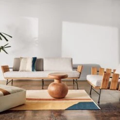 Seahaven Teak Outdoor Lounge Chair With Sand Perennials® Cushions -Cb2 CB2SP22 LF PR 01A