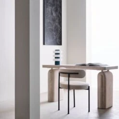 Inesse Boucle Ivory Dining Chair -Cb2 CB2SP23 10C V1