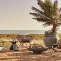 Belly Charcoal Grey Stone Outdoor Planter XXL -Cb2 CB2SU22 06B hero