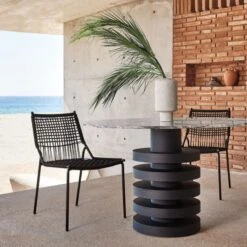 Virve Black Rope Outdoor Dining Chair 12 Virve Black Rope Outdoor Dining Chair -Cb2 CB2SU22 07D hero 1